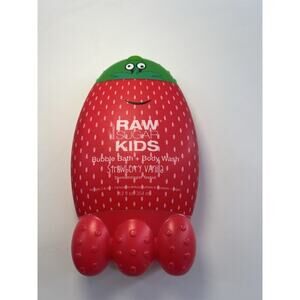 Raw Sugar Kids 2-in-1 Liquid Bubble Bath & Body Wash Strawberry Vanilla 12oz New